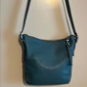 Coach Teal Leather Shoulder Bag